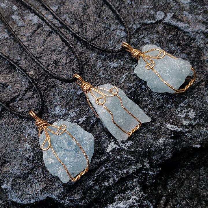 Halskette mit Aquamarin Anhänger - Necklace - TaoTempel