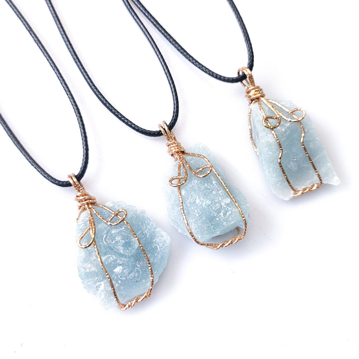Halskette mit Aquamarin Anhänger - Necklace - TaoTempel