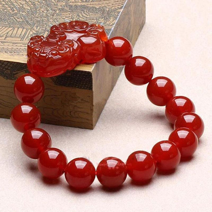 Roter Achat Pixiu Armband - Wohlstand bewahren - Bracelet - TaoTempel