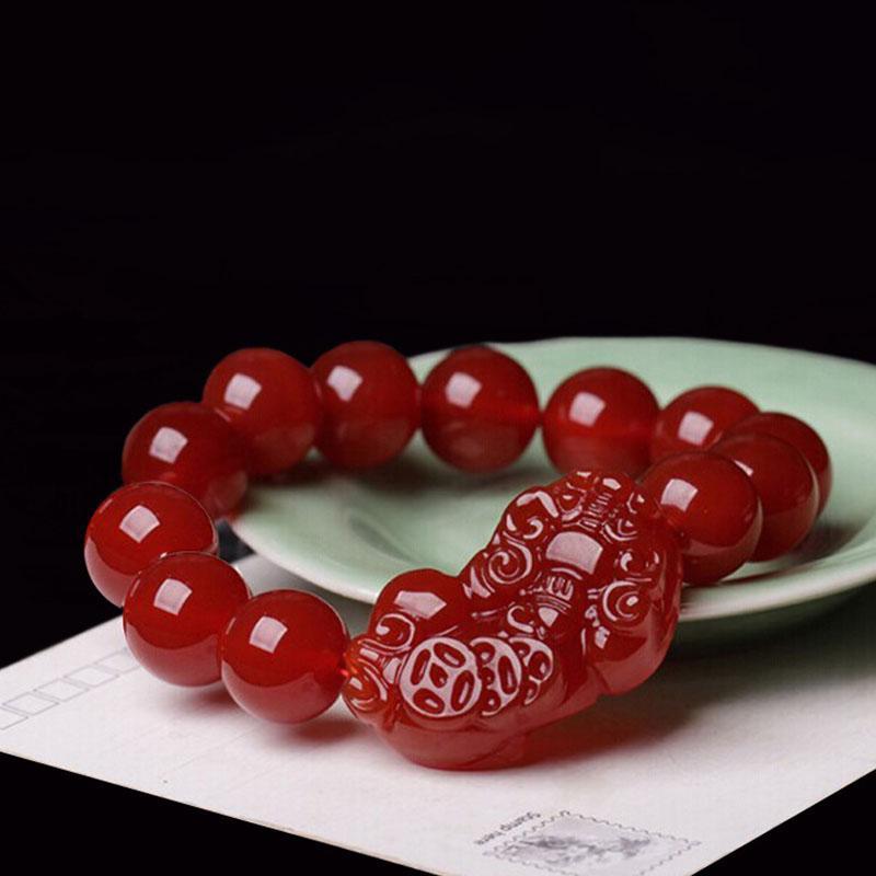 Roter Achat Pixiu Armband - Wohlstand bewahren - Bracelet - TaoTempel