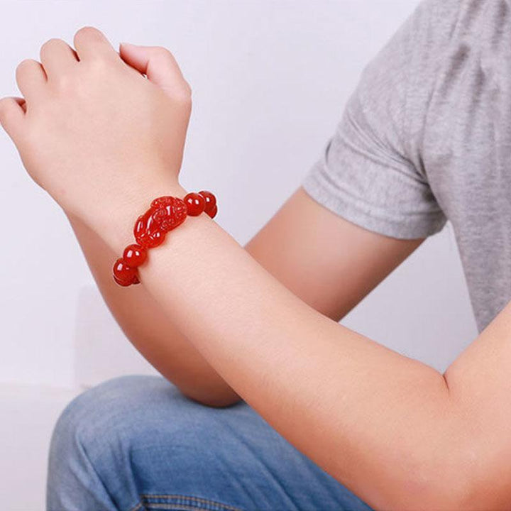 Roter Achat Pixiu Armband - Wohlstand bewahren - Bracelet - TaoTempel