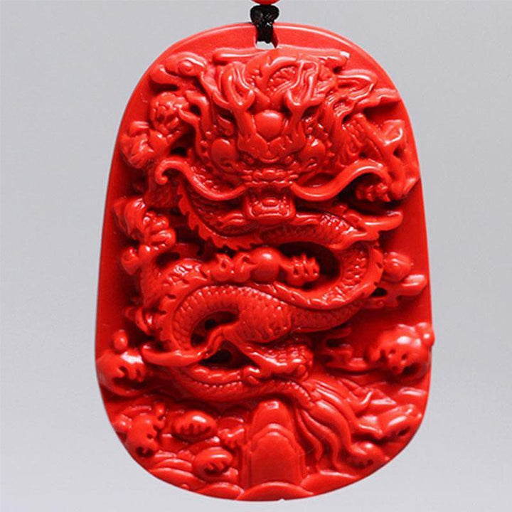 Roter Zinnober Drachen Halskette - Glück & Wohlstand - Necklace - TaoTempel