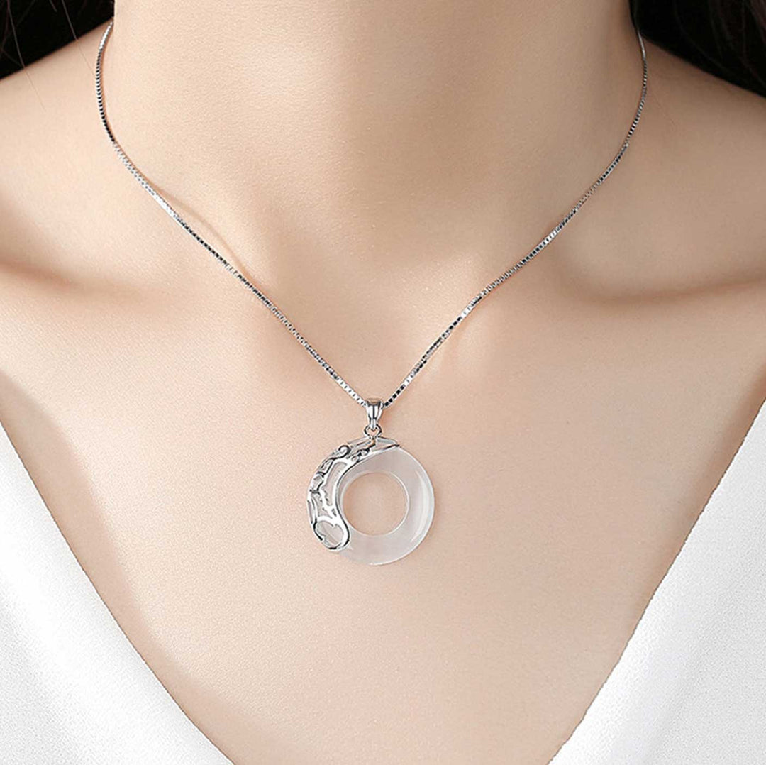 Drachen und Phönix Paar Halskette - Obsidian & Opal Anhänger zum Schutz - Necklace - TaoTempel