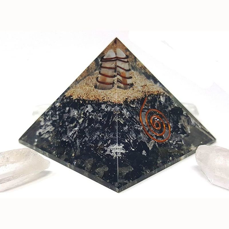 Schwarze Turmalin Orgon Schutz Pyramide - Home Decor - TaoTempel