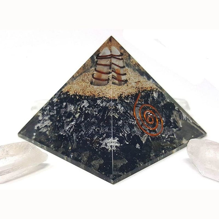 Schwarze Turmalin Orgon Schutz Pyramide - Home Decor - TaoTempel