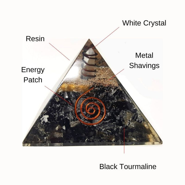 Schwarze Turmalin Orgon Schutz Pyramide - Home Decor - TaoTempel