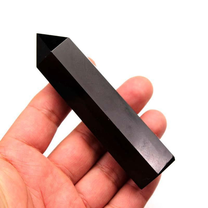 Schwarzer Obsidian Heilkristall Obelisk - Schutz Kristall - Stones & Crystals - TaoTempel