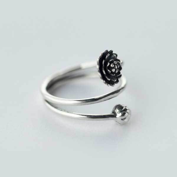 Silberner Lotus Ring - Ring - TaoTempel
