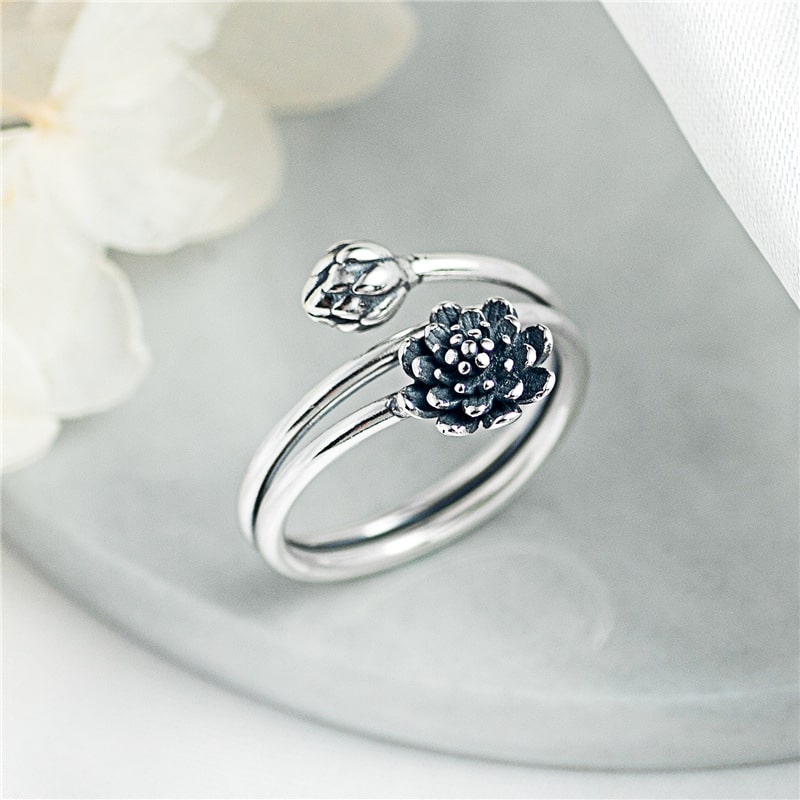 Silberner Lotus Ring - Ring - TaoTempel