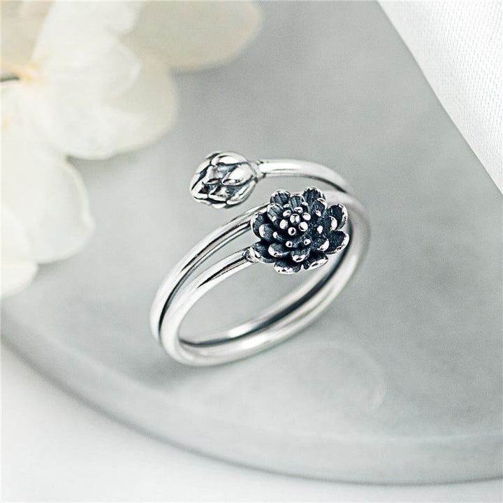Silberner Lotus Ring - Ring - TaoTempel