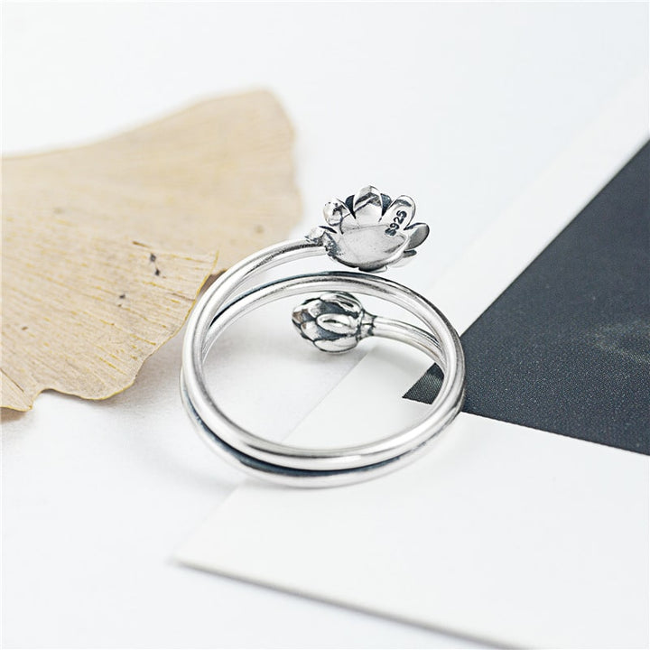 Silberner Lotus Ring - Ring - TaoTempel
