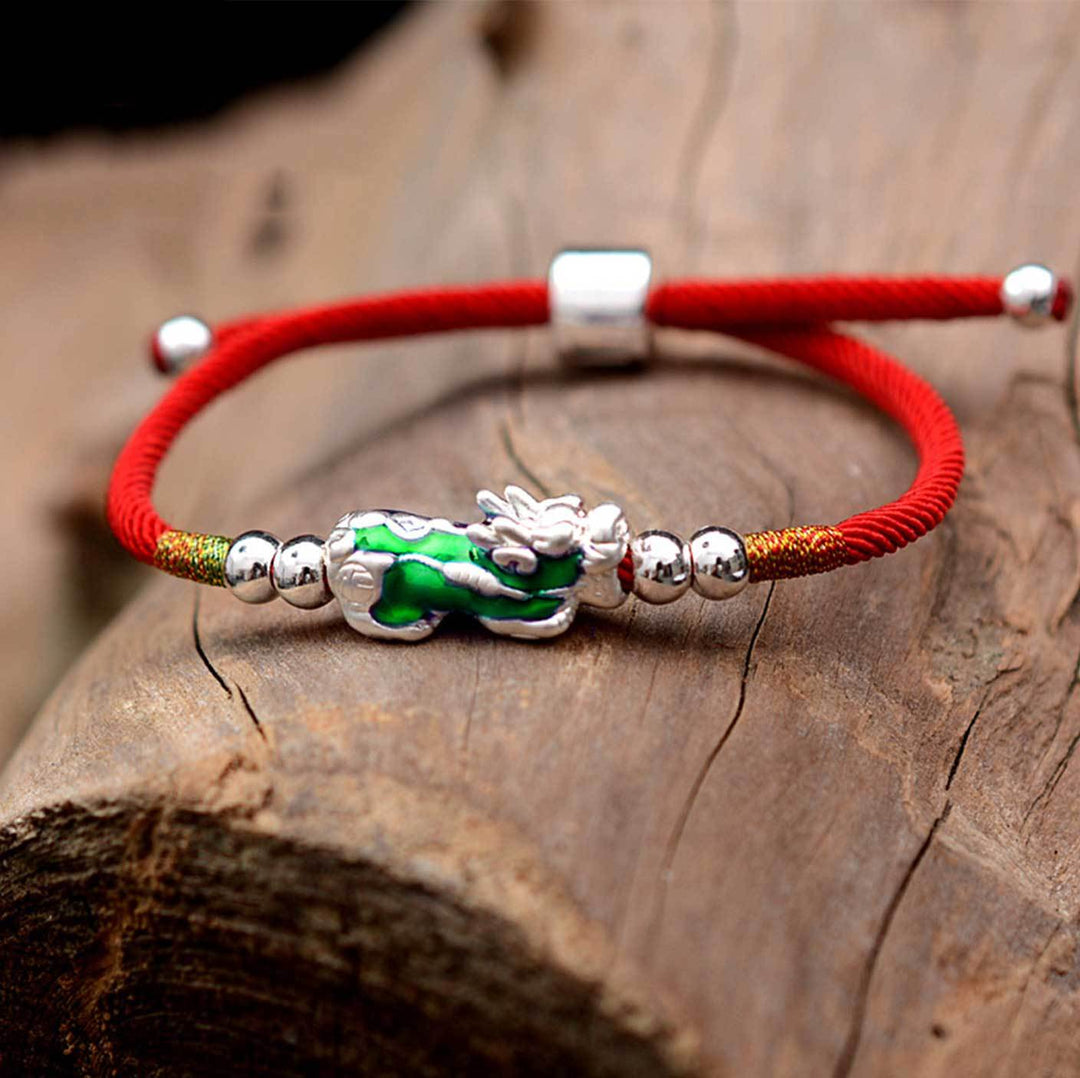 Farbveränderndes Pixiu Armband - Handgewebte Schnur - Bracelet - TaoTempel