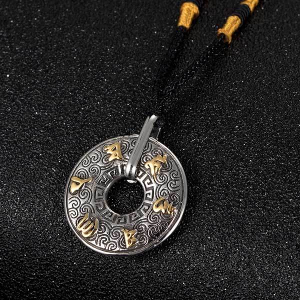 Tibetanische Mani Mantra Münz Halskette - Om Mani Padme Hum - Necklace - TaoTempel
