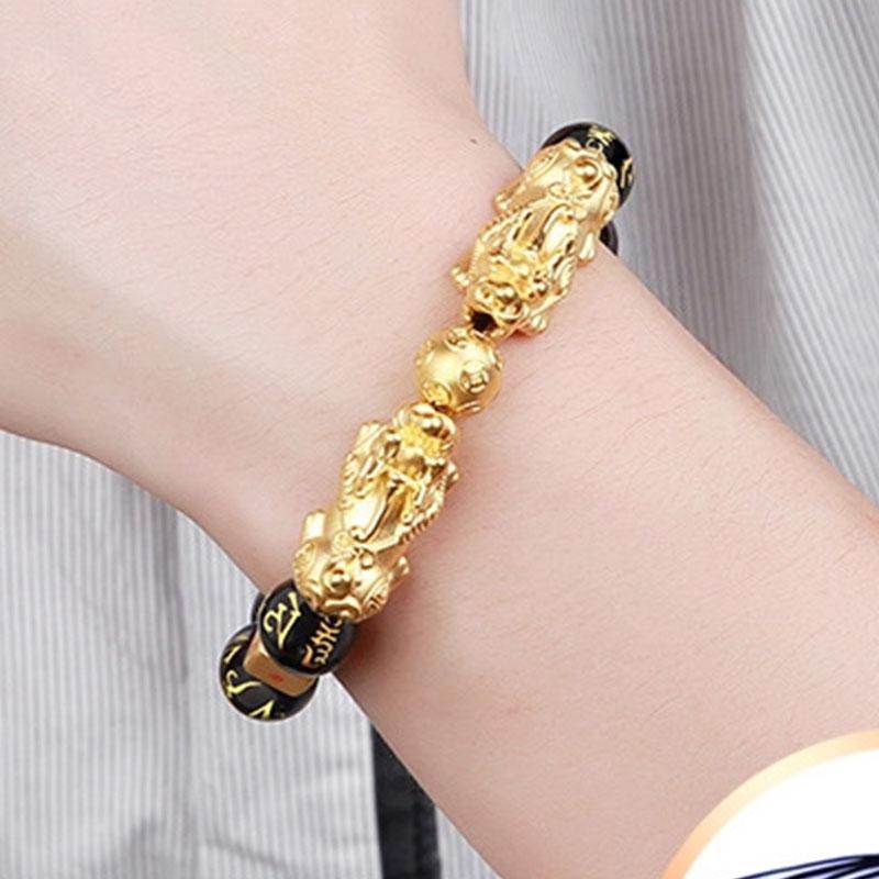 Doppelter Pixiu Wohlstandsarmband vergoldet - Für Reichtum - Bracelet - TaoTempel