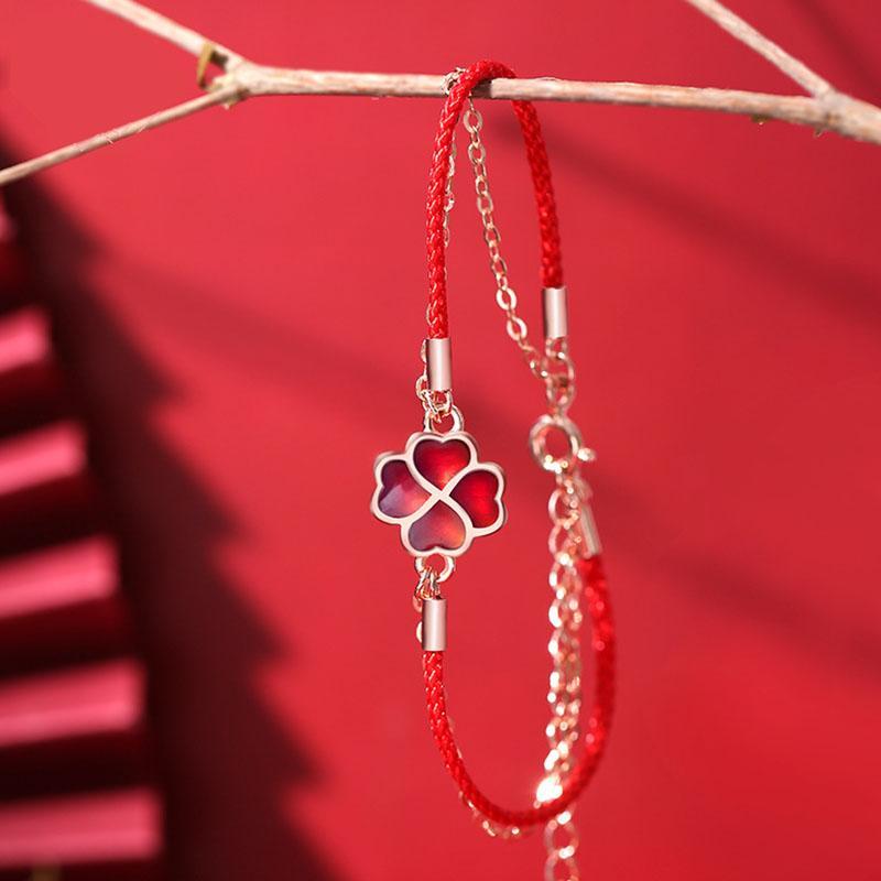 Vierblättriges Kleeblatt Armband - Glücksbringer - Bracelet - TaoTempel