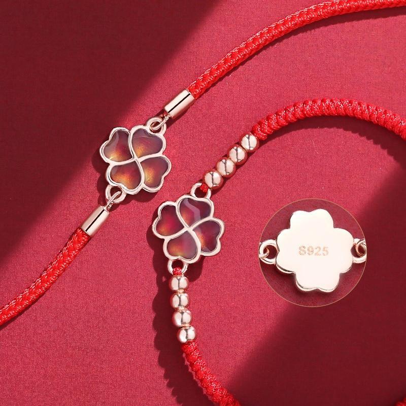 Vierblättriges Kleeblatt Armband - Glücksbringer - Bracelet - TaoTempel