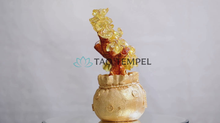 Citrin Geldbaum Schmuckstein Ornament - Feng Shui für Wohlstand - Home Decor - TaoTempel