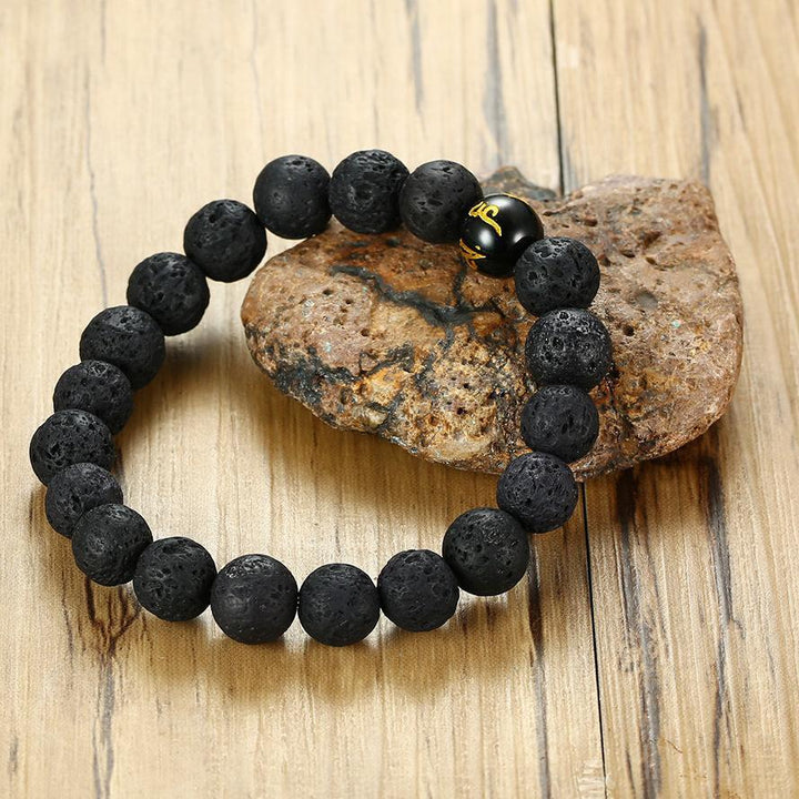 Achat & Lavastein Armband Set - Erdend & schützend - Bracelet - TaoTempel