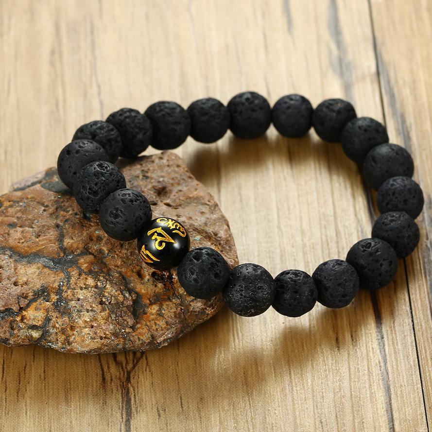 Achat & Lavastein Armband Set - Erdend & schützend - Bracelet - TaoTempel