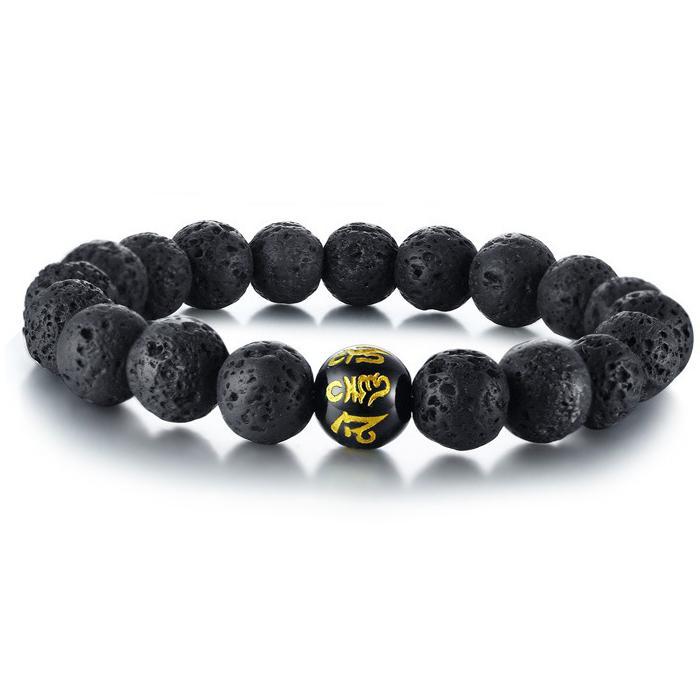 Achat & Lavastein Armband Set - Erdend & schützend - Bracelet - TaoTempel