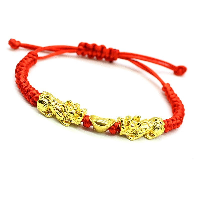 🎁 Doppelter Pixiu Barren & rotes Glücksarmband (100% off) - - TaoTempel