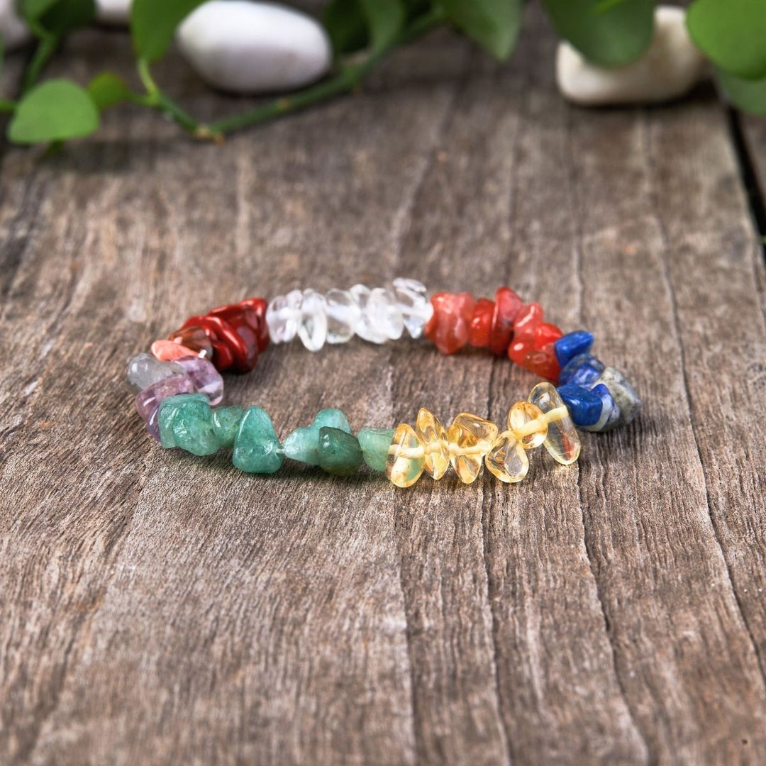 🎁 7 Chakra Unbearbeitetes Kristall Armband - GRATIS - - TaoTempel
