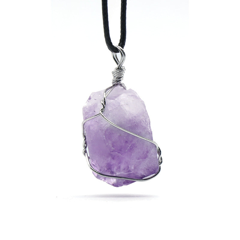 🎁 Roher Amethyst Anhänger Halskette - Für Klarheit & inneren Frieden - GRATIS - - TaoTempel