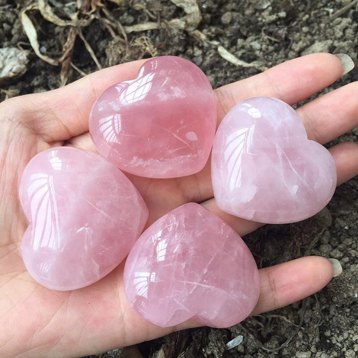 🎁 Rosenquarzstein in Herzform Liebes Kristall - Liebe & Leidenschaft - GRATIS - - TaoTempel