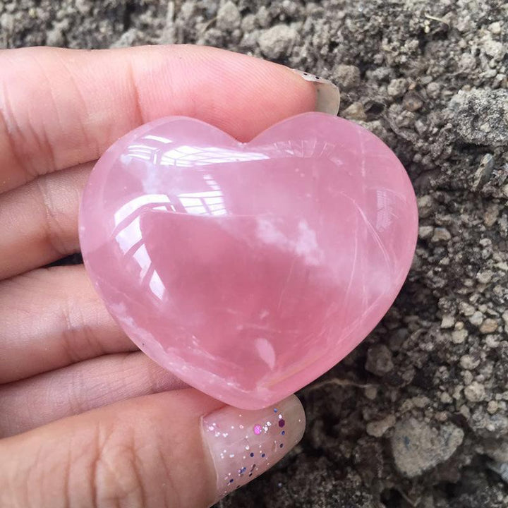 🎁 Rosenquarzstein in Herzform Liebes Kristall - Liebe & Leidenschaft - GRATIS - - TaoTempel