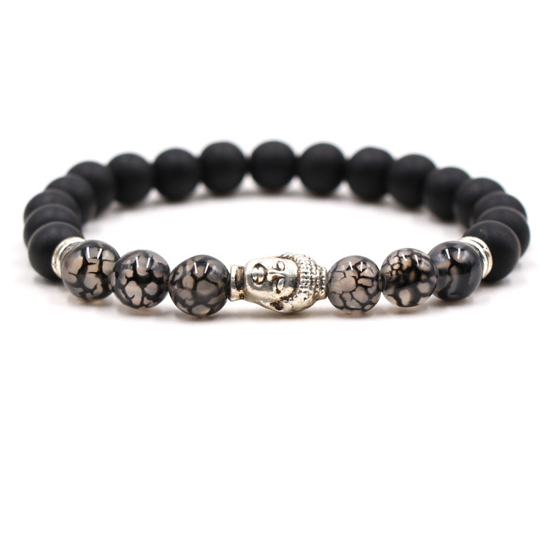 Achat Perlen Armband mit Buddha Kopf - Bracelet - TaoTempel