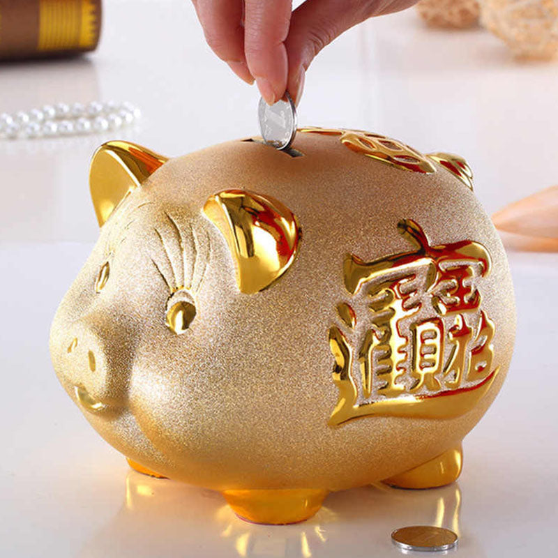 Chinesisches Keramiksparschwein Feng Shui - Home Decor - TaoTempel