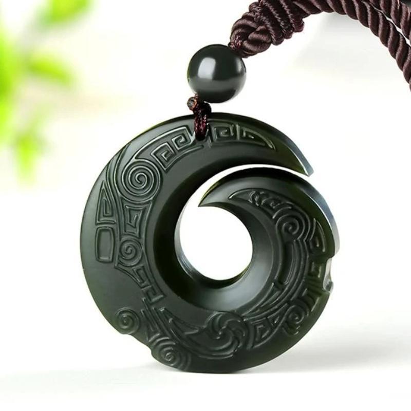 Hetian Jade Anhänger - Manifestierende Halskette - Necklace - TaoTempel