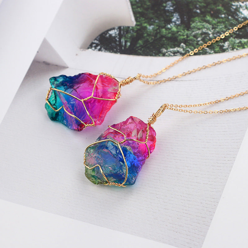 Wassermelone Turmalin Halskette - Necklace - TaoTempel