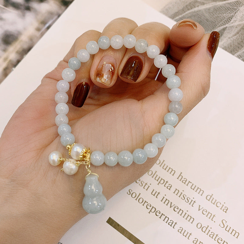 Hellgrünes Jade Wu Lou Amulett Armband - Bracelet - TaoTempel