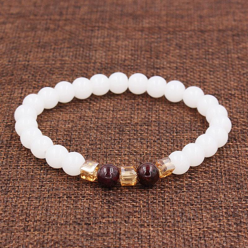 Naturweißes Chalcedon Armband - Für Positivität - Bracelet - TaoTempel