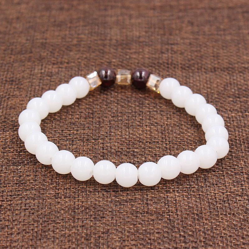 Naturweißes Chalcedon Armband - Für Positivität - Bracelet - TaoTempel