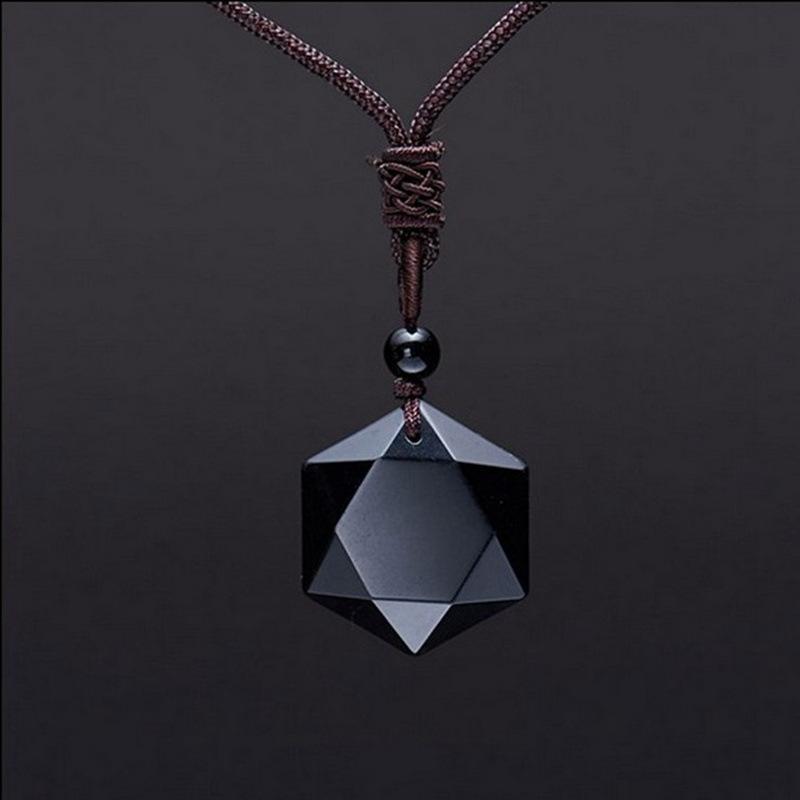Schwarzer Obsidian Talisman - Halskette für Schutz