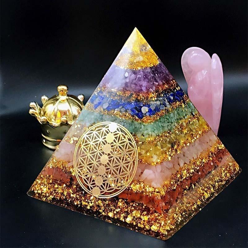 Sieben Chakra Heilende Orgon Pyramide - Home Decor - TaoTempel
